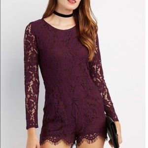 Plum/Purple Lace Romper - Size M